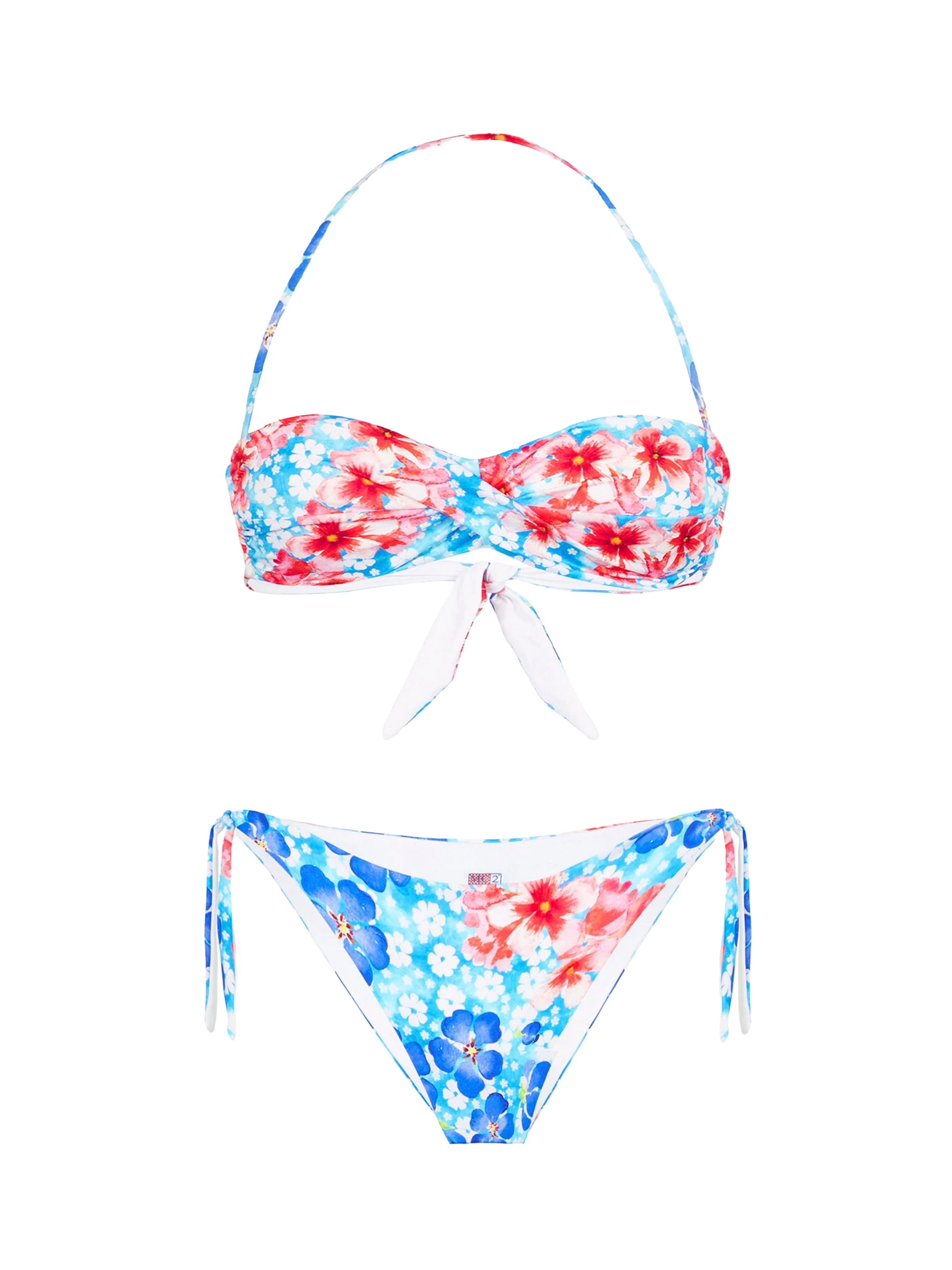 Woman bandeau bikini with flower print - MC2 Saint Barth