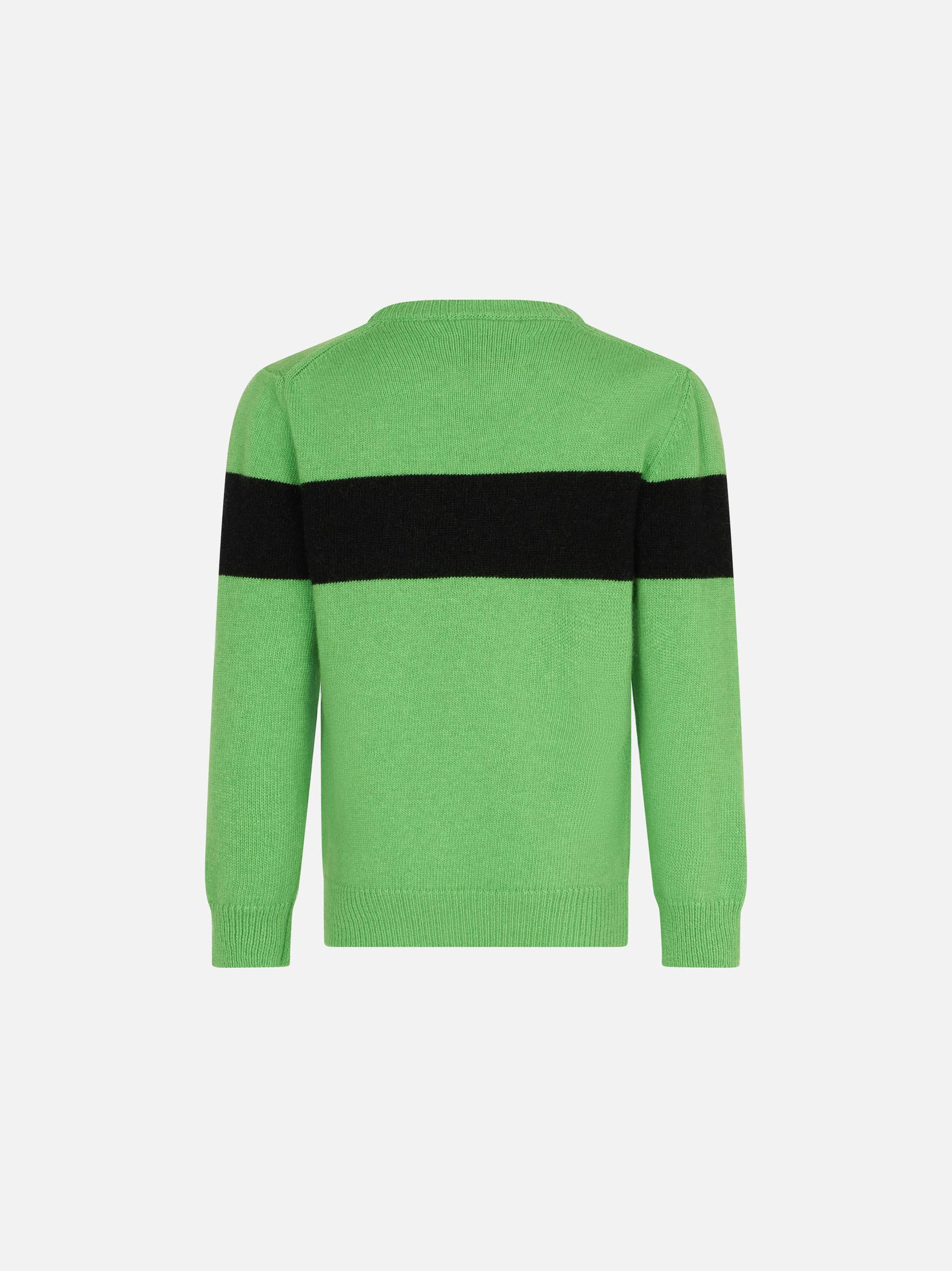 Boy fluo green sweater with Off-Piste lettering - MC2 Saint Barth