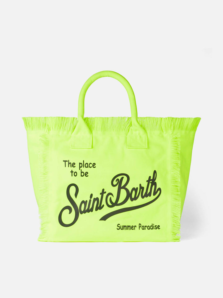 Vanity fluo yellow canvas shoulder bag - MC2 Saint Barth