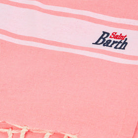 Fouta rosa fluo doppiato con spugna