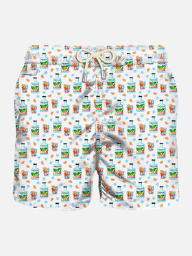 Man light fabric swim shorts with Gin print | PORTOFINO DRY GIN SPECIAL EDITION - MC2 Saint Barth