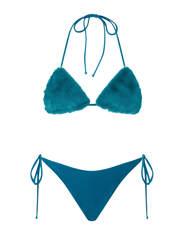 Woman teal green triangle top bikini - MC2 Saint Barth