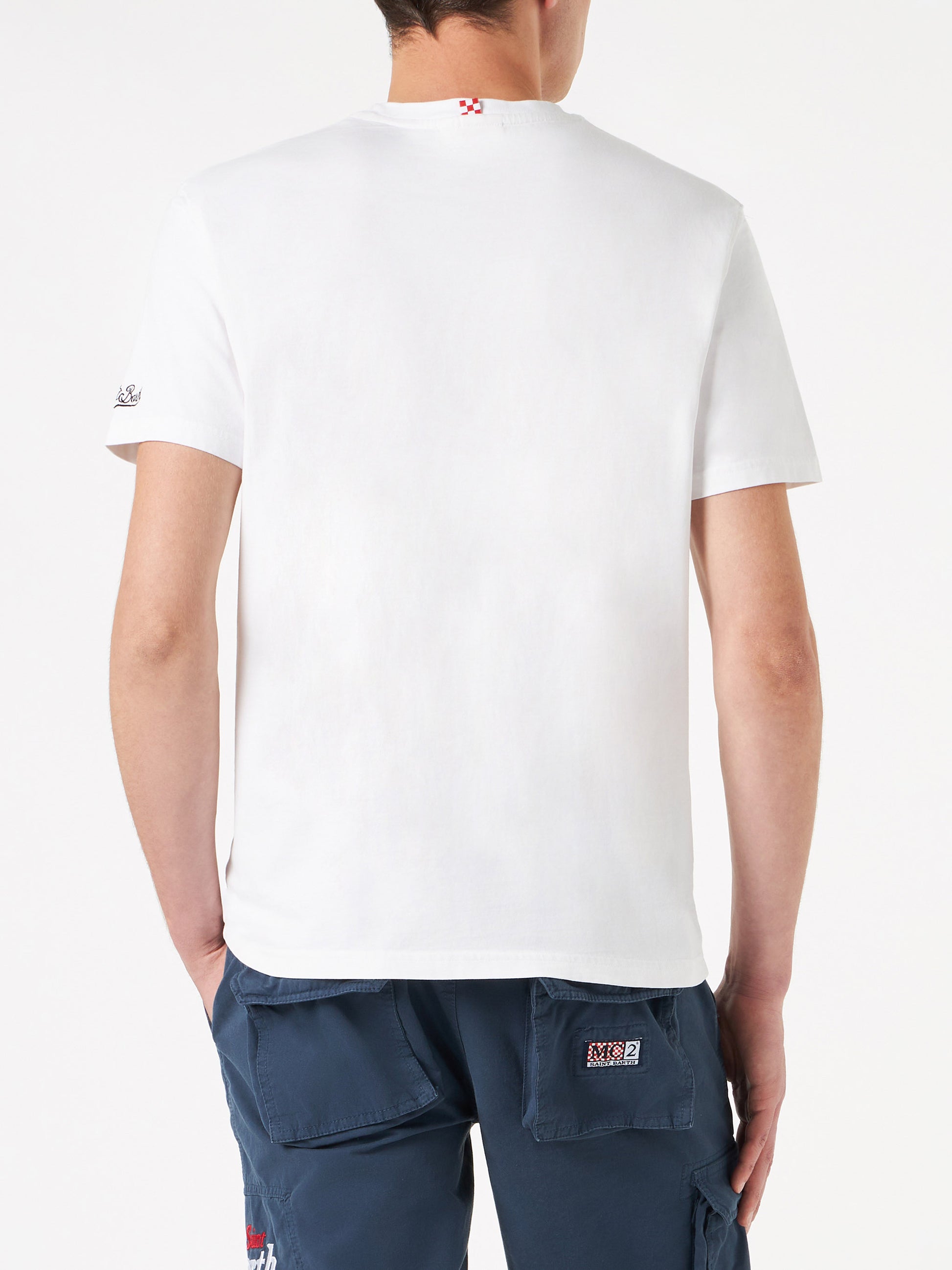 Man cotton t-shirt with Gente di Mare print | GIN MARE SPECIAL EDITION - MC2 Saint Barth