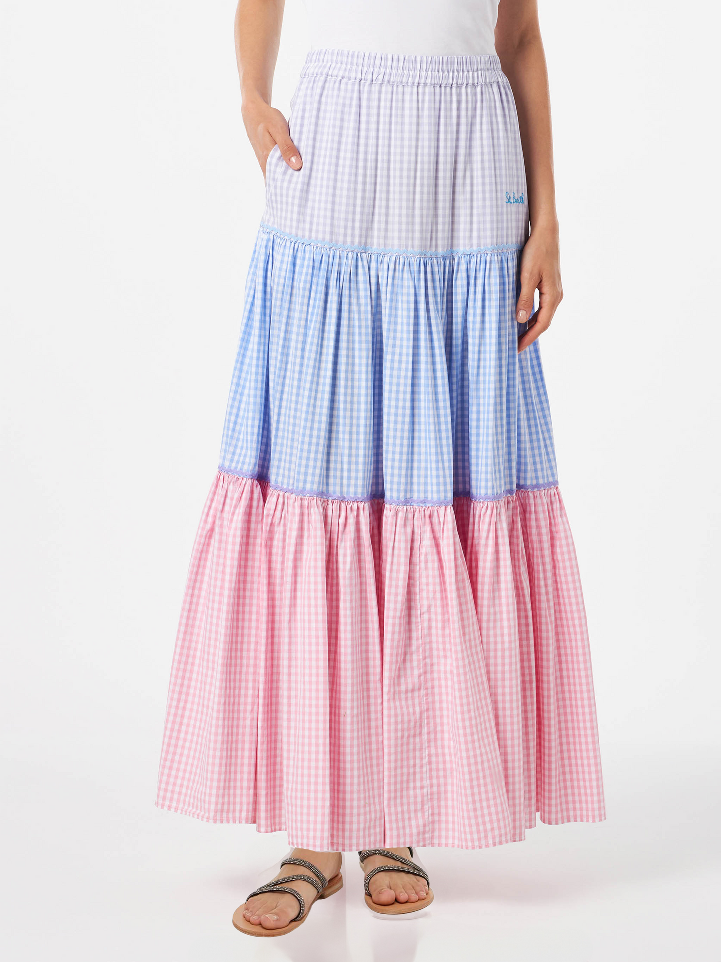 Gingham print cotton skirt - MC2 Saint Barth