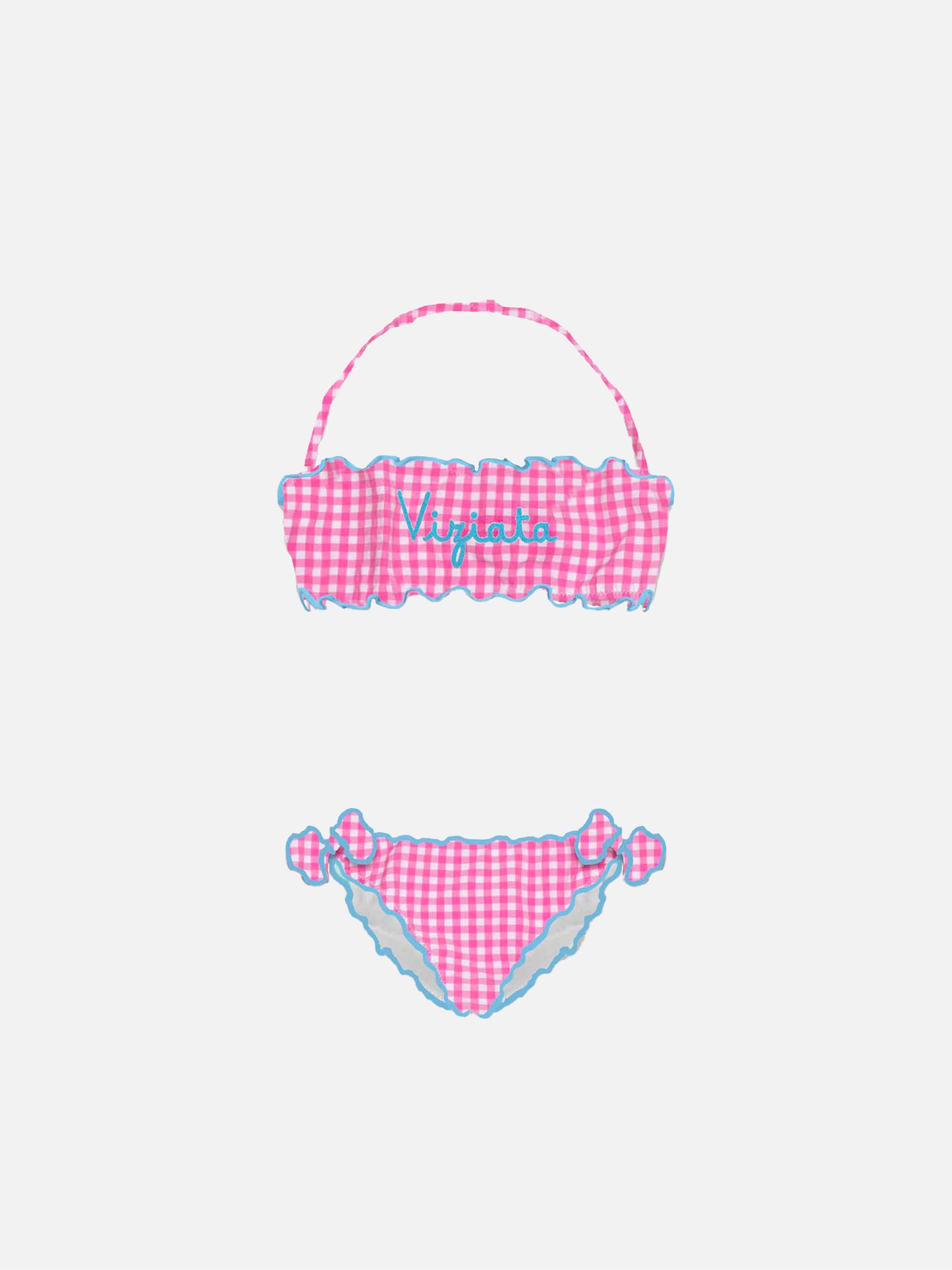 Girl bandeau bikini with Viziata embroidery - MC2 Saint Barth