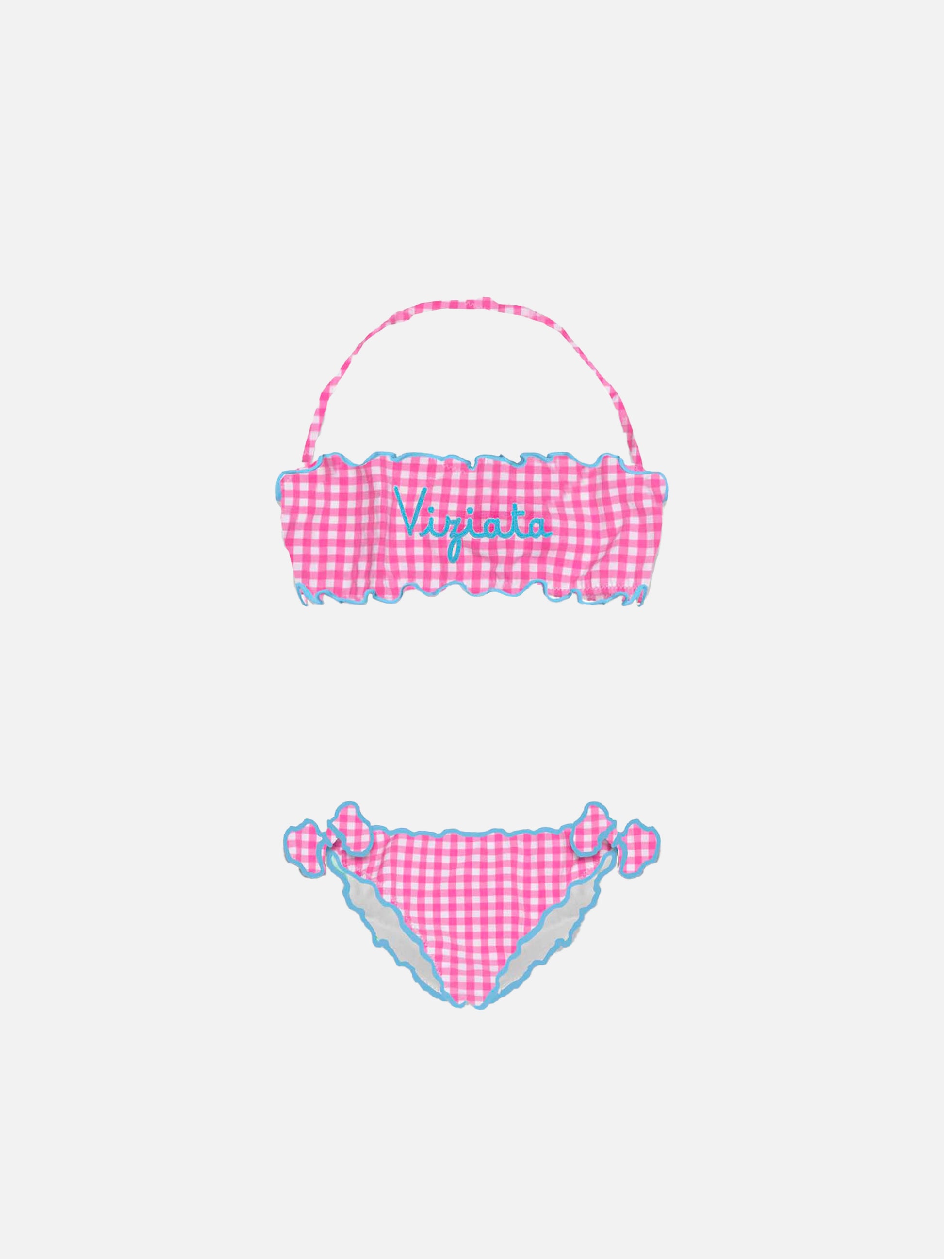 Girl bandeau bikini with Viziata embroidery - MC2 Saint Barth