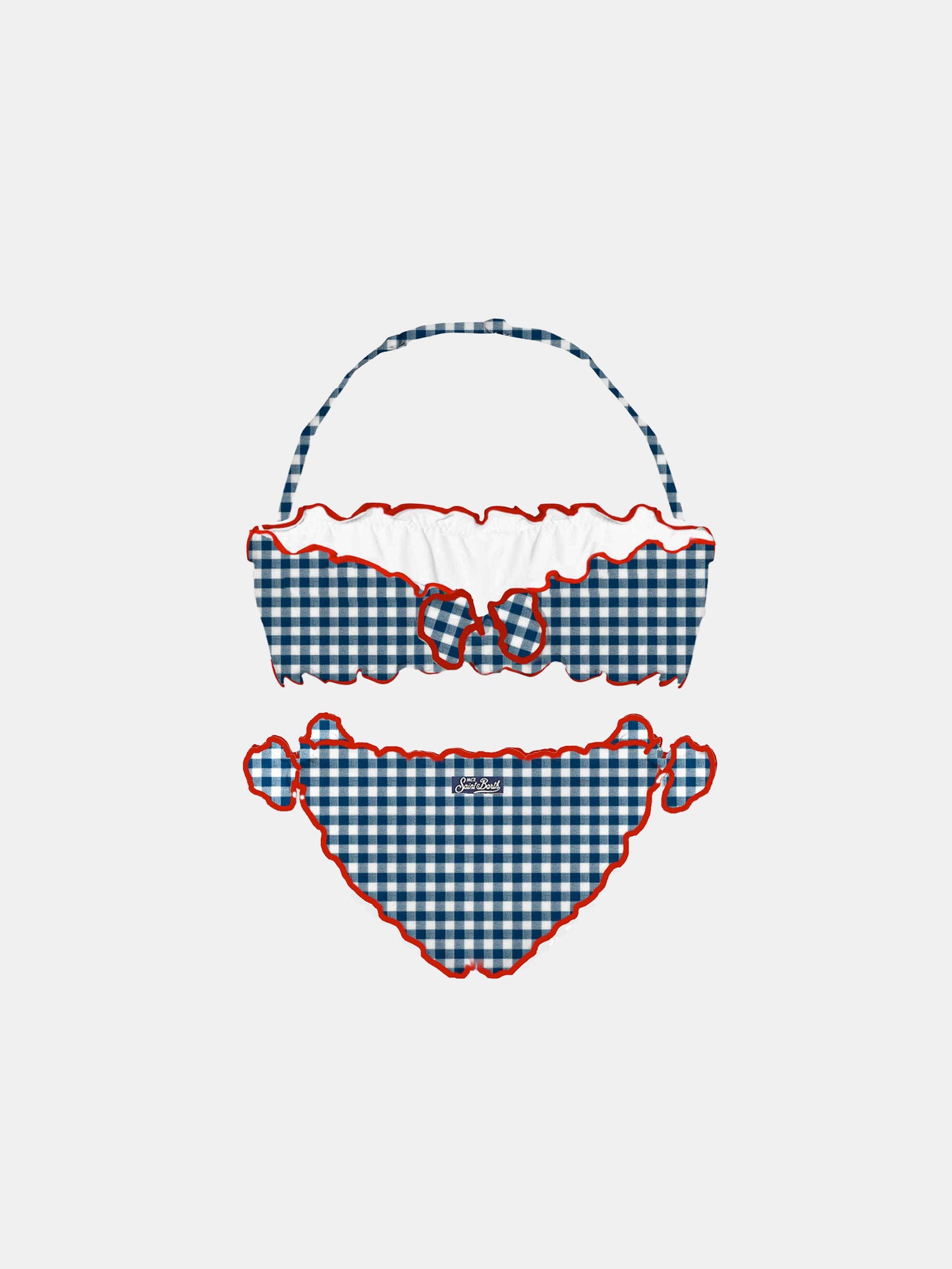 Girl bandeau bikini with gingham print - MC2 Saint Barth