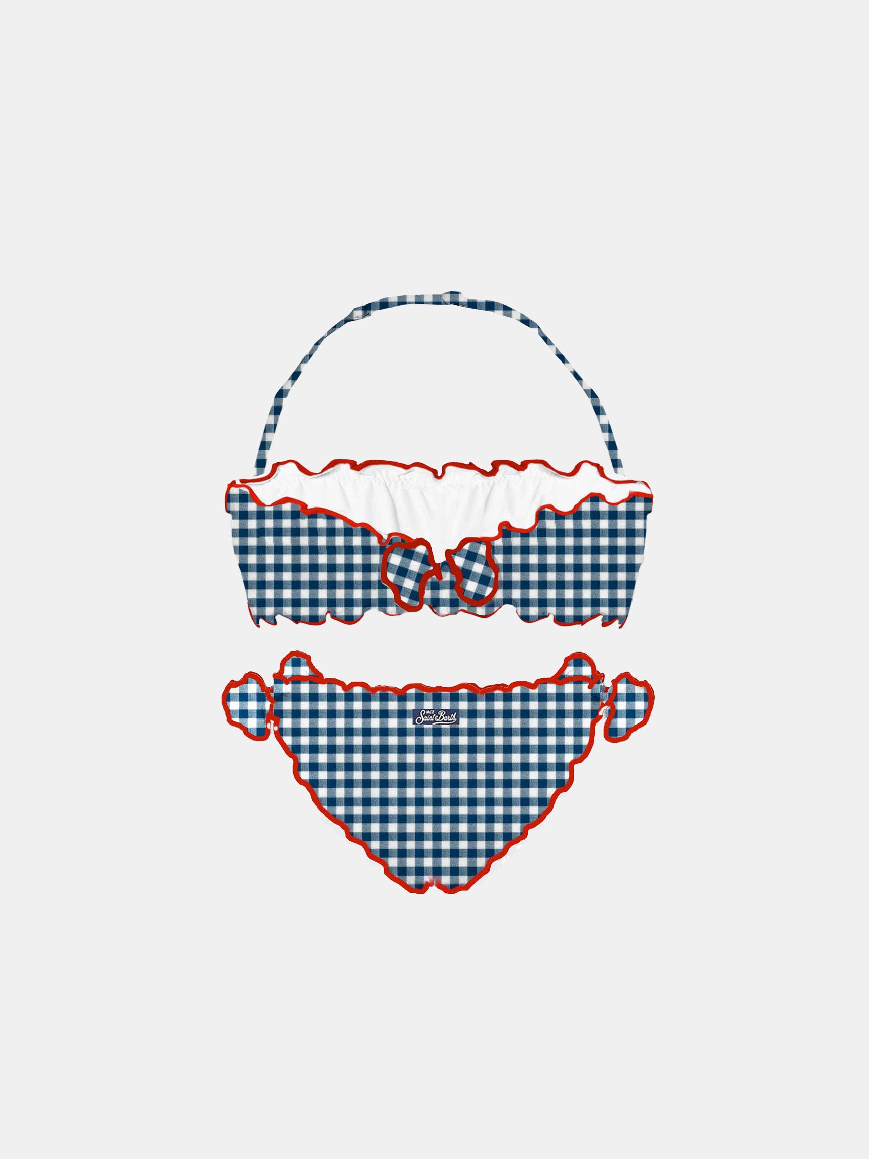 Girl bandeau bikini with gingham print - MC2 Saint Barth