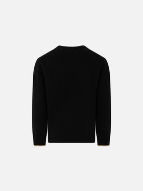 Girl black sweater Princess lurex embroidery - MC2 Saint Barth