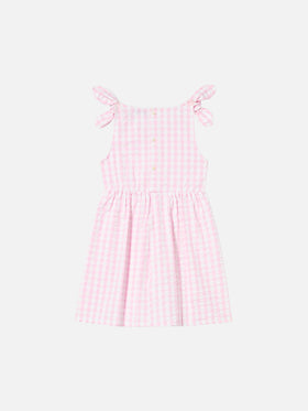 Pink vichy print girl's dress - MC2 Saint Barth