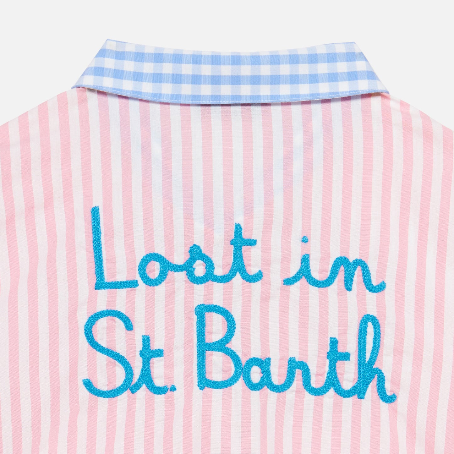 Girl striped shirt dress with embroidery - MC2 Saint Barth