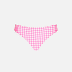 Girl swim briefs with white and pink vichy print - MC2 Saint Barth