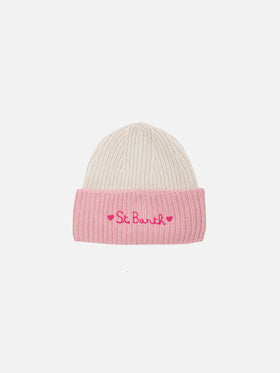 Girl knit beanie with St. Barth embroidery - MC2 Saint Barth