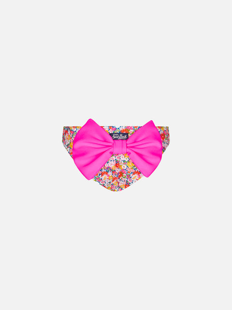 Girl swim briefs with flower print | Made with Liberty fabric - MC2 Saint Barth