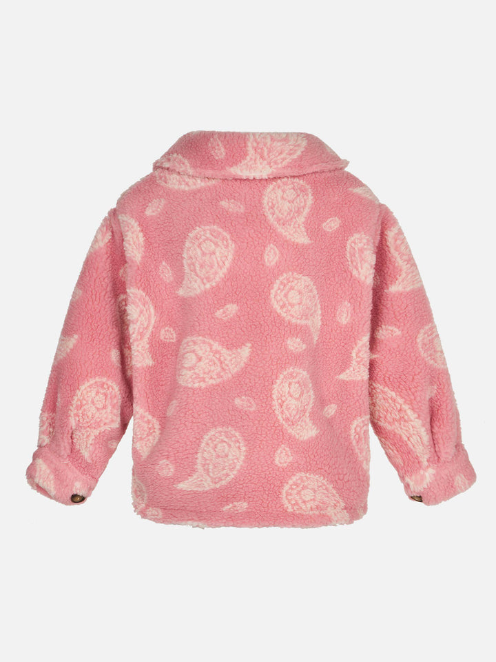 Girl sherpa overshirt with paisley print - MC2 Saint Barth