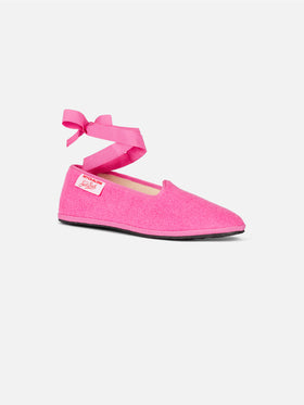 Girl pink terry slipper loafer | MY CHALOM SPECIAL EDITION - MC2 Saint Barth