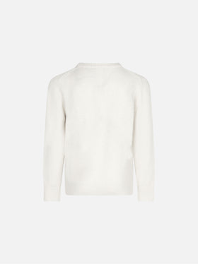 gIRL White sweater with L'Étoile lurex print - MC2 Saint Barth
