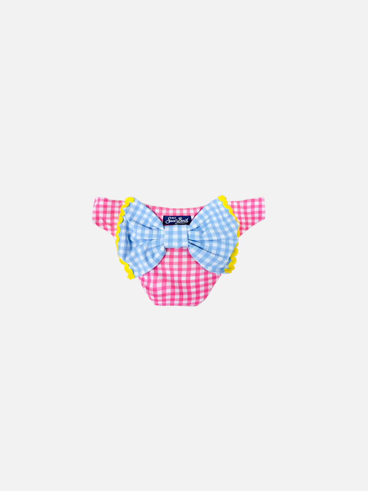Girl swim briefs with gingham print - MC2 Saint Barth