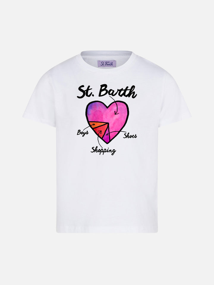 Girl t-shirt with Heart St. Barth print - MC2 Saint Barth
