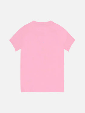Pink t-shirt girl s with embroided writing - MC2 Saint Barth