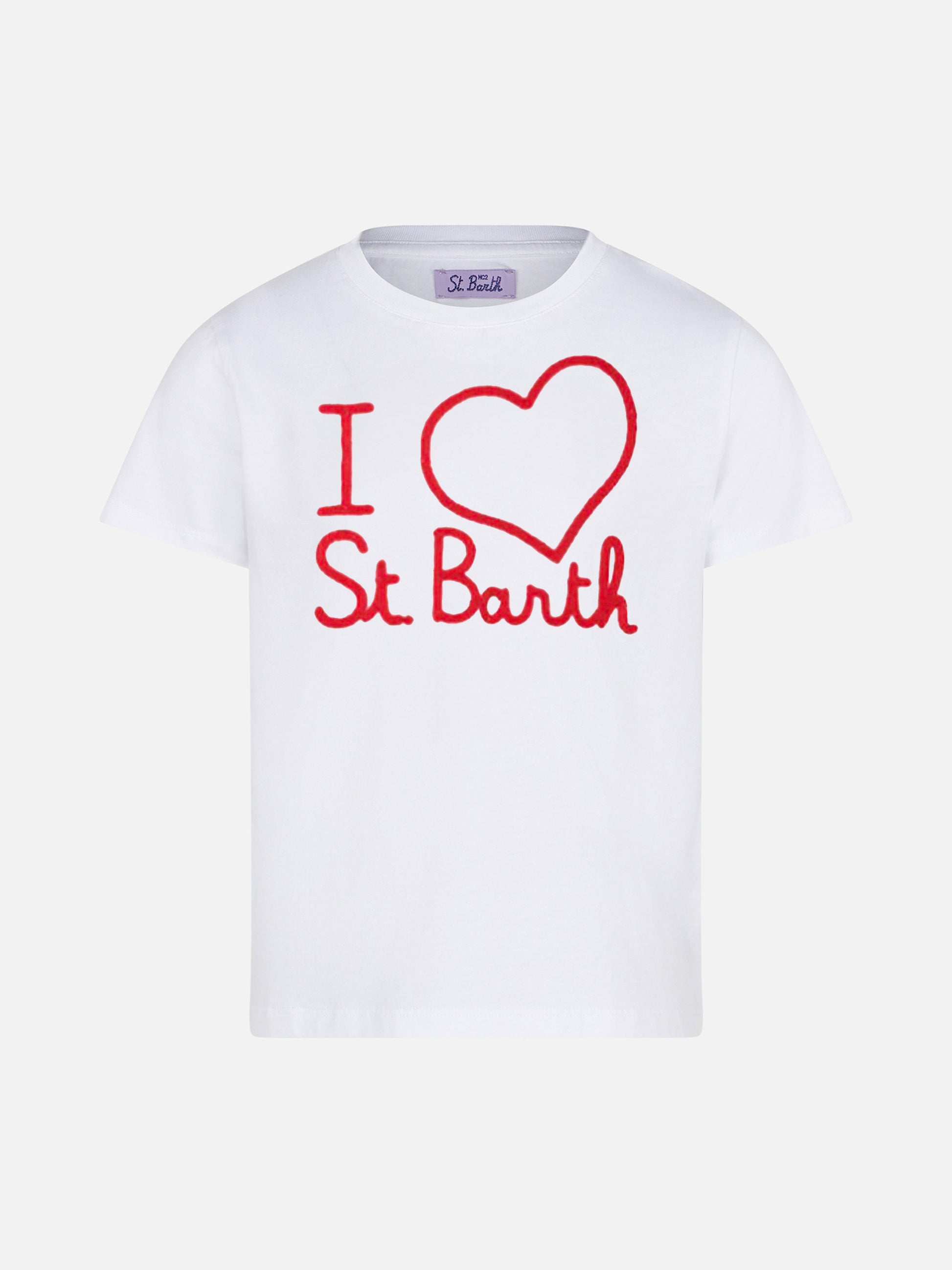 Girl t-shirt with I love St. Barth embroidery - MC2 Saint Barth