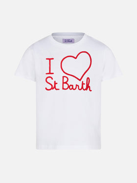Girl t-shirt with I love St. Barth embroidery - MC2 Saint Barth