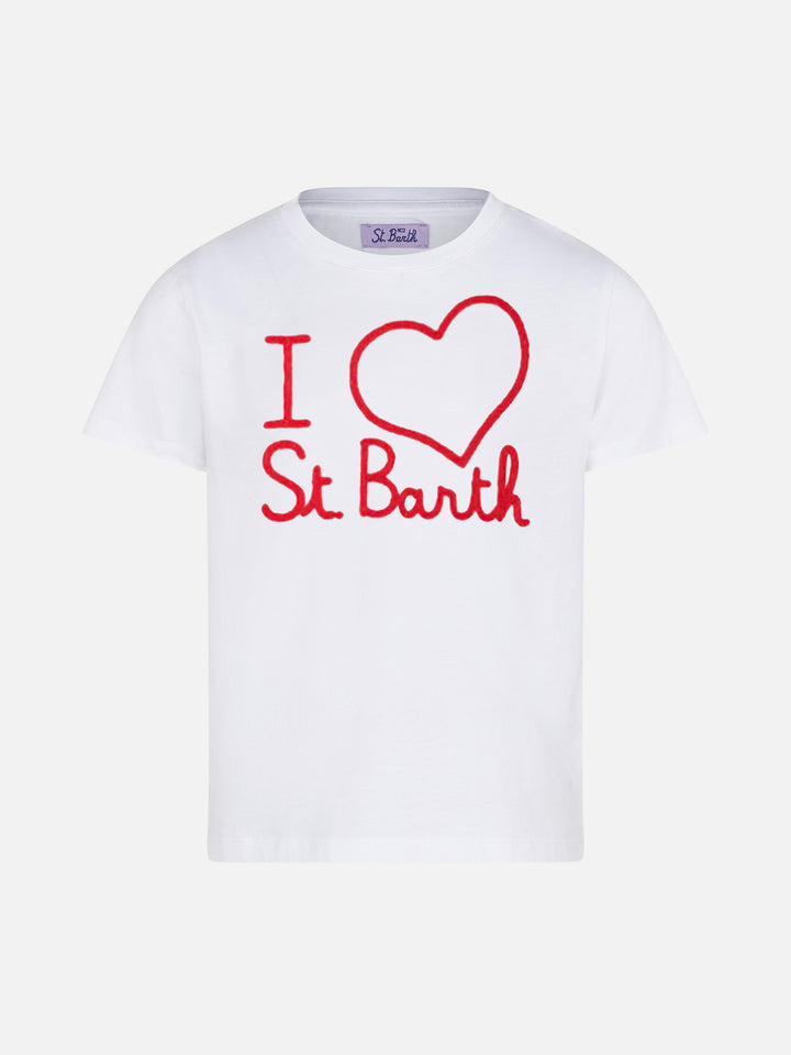 Girl t-shirt with I love St. Barth embroidery - MC2 Saint Barth