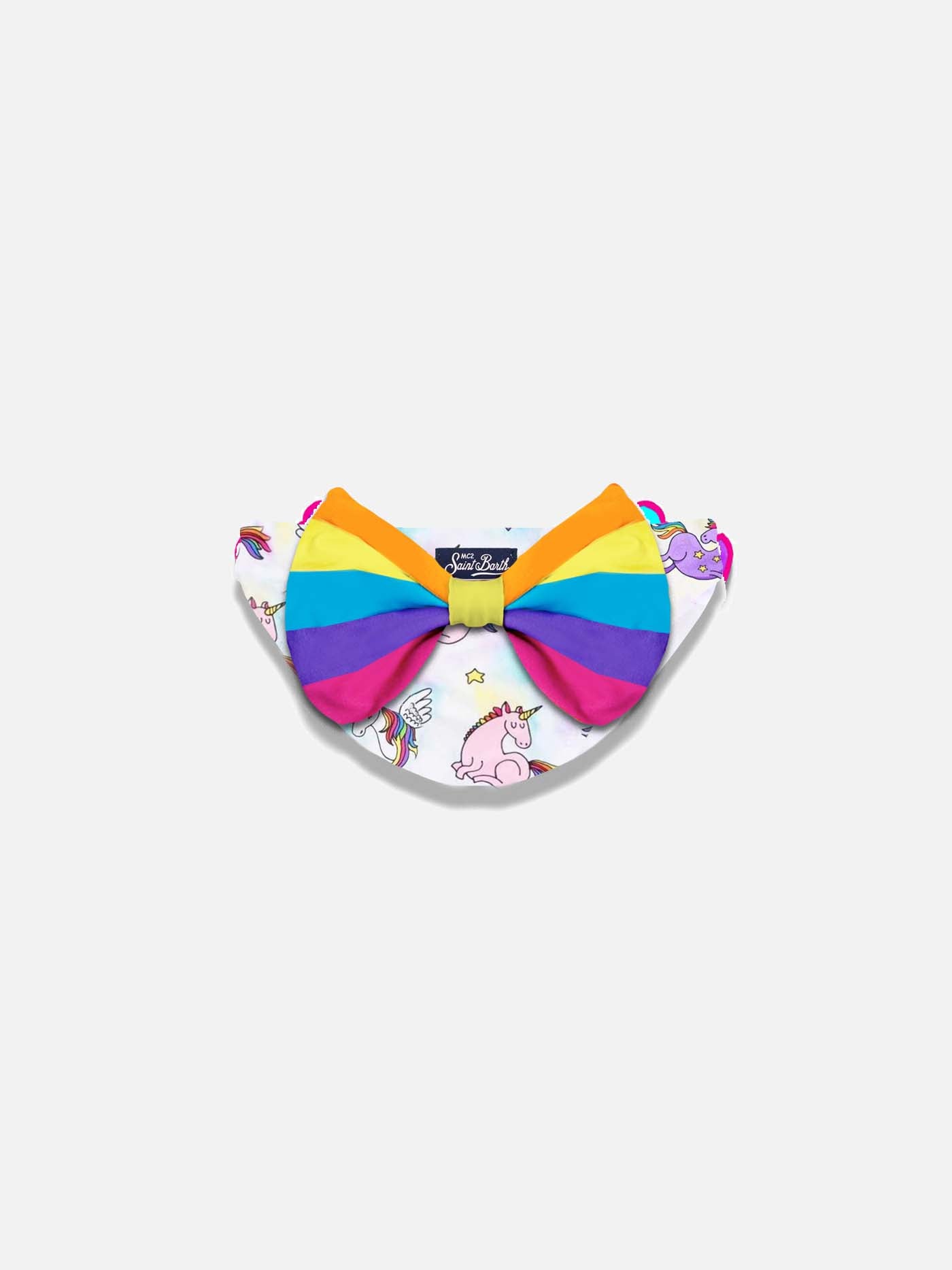 Girl unicorn printed swim briefs with bow - MC2 Saint Barth