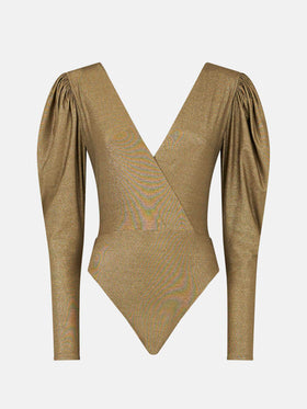 Knitted glitter gold Bodywear / one piece swimsuit - MC2 Saint Barth
