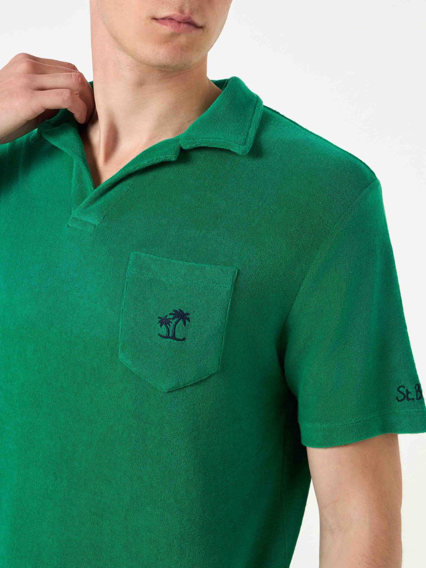 Man green terry polo - MC2 Saint Barth