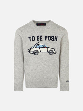 Grey boy sweater To be posh print - MC2 Saint Barth