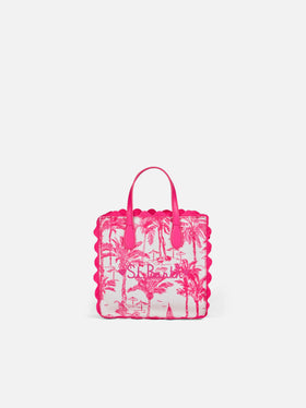 Vivian cotton handbag with toile de jouy print - MC2 Saint Barth