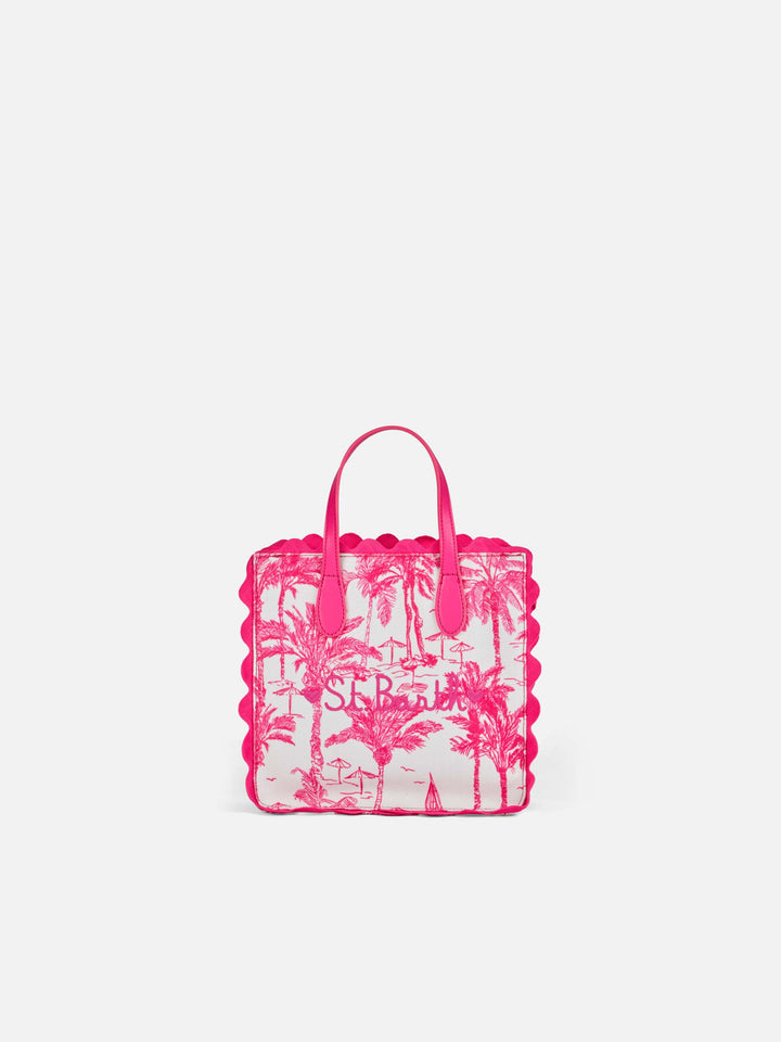 Vivian cotton handbag with toile de jouy print - MC2 Saint Barth