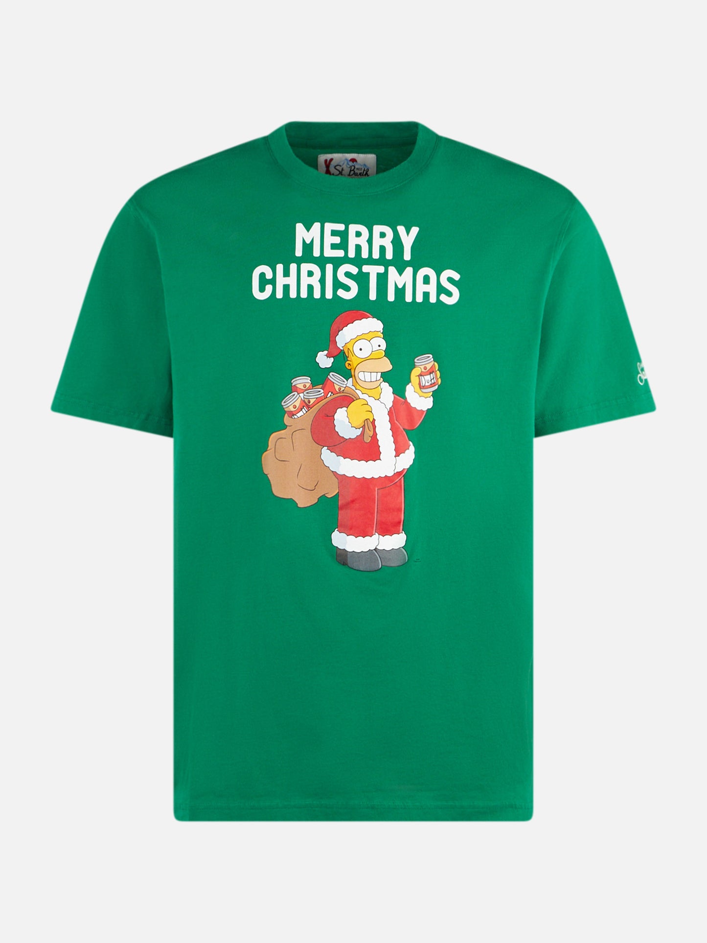 Man heavy cotton t-shirt with Homer Simpson Merry Christmas print | THE SIMPSONS SPECIAL EDITION - MC2 Saint Barth