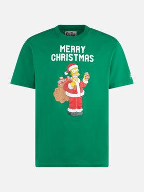 Man heavy cotton t-shirt with Homer Simpson Merry Christmas print | THE SIMPSONS SPECIAL EDITION - MC2 Saint Barth