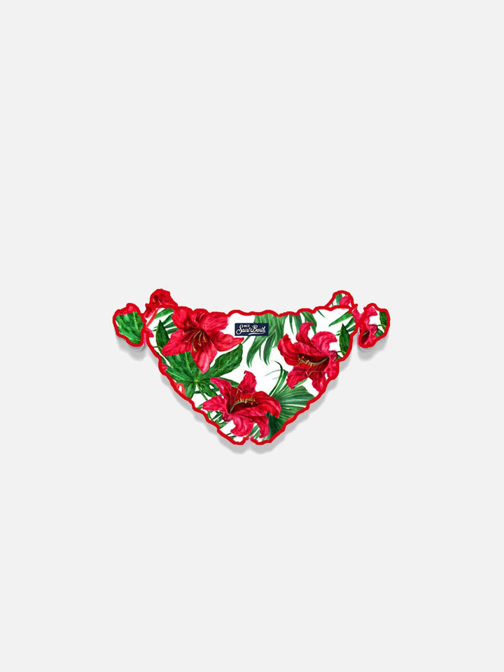 Girl swim briefs with flower print - MC2 Saint Barth