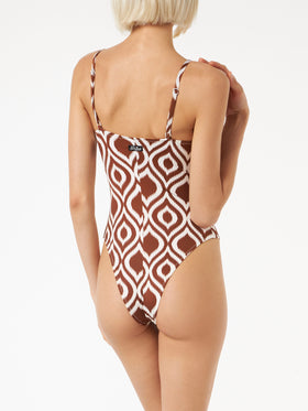 Woman underwire one-piece swimsuit with pattern - MC2 Saint Barth