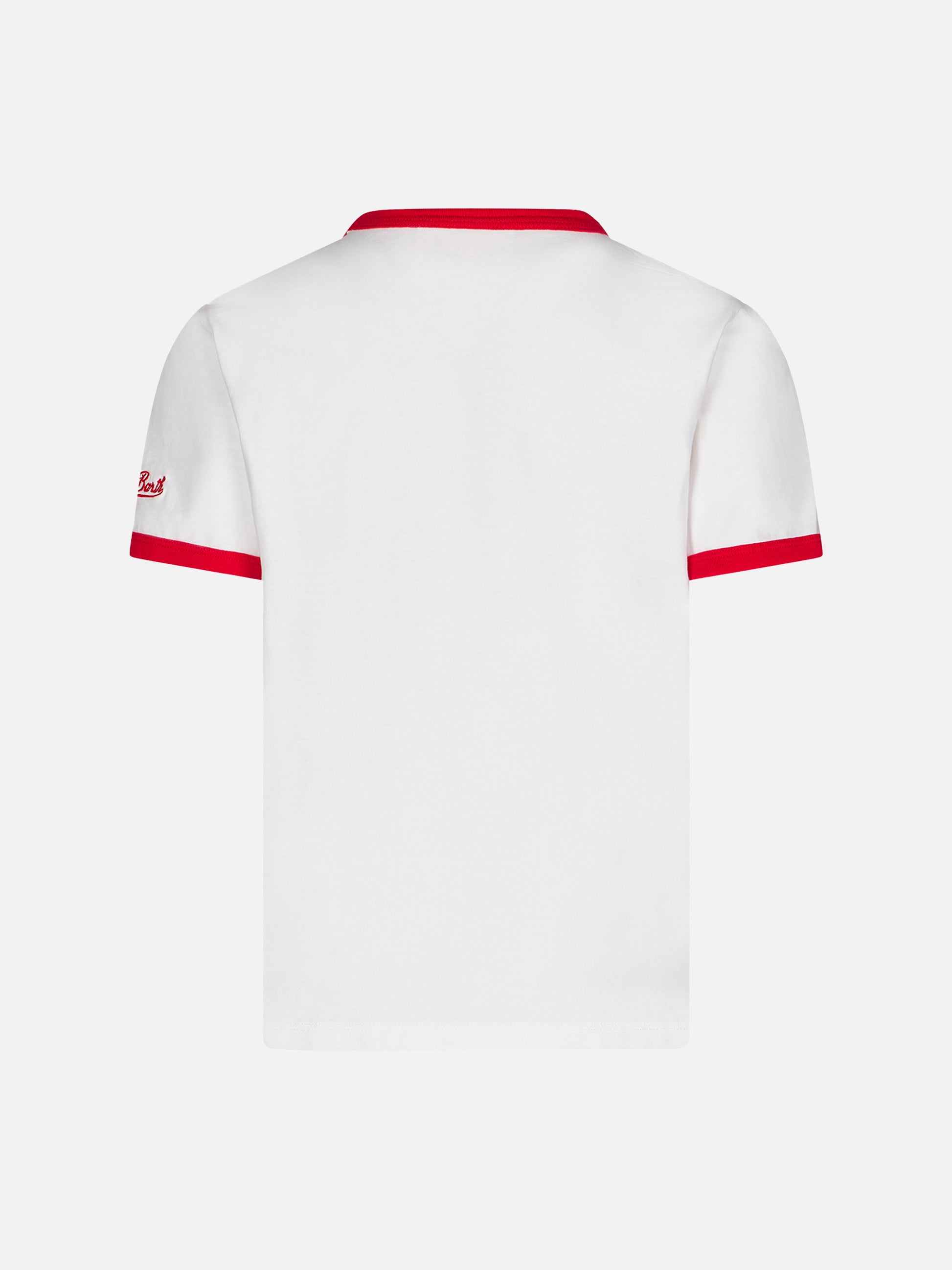 Kid white cotton t-shirt with Iron Man front print | MARVEL SPECIAL EDITION - MC2 Saint Barth