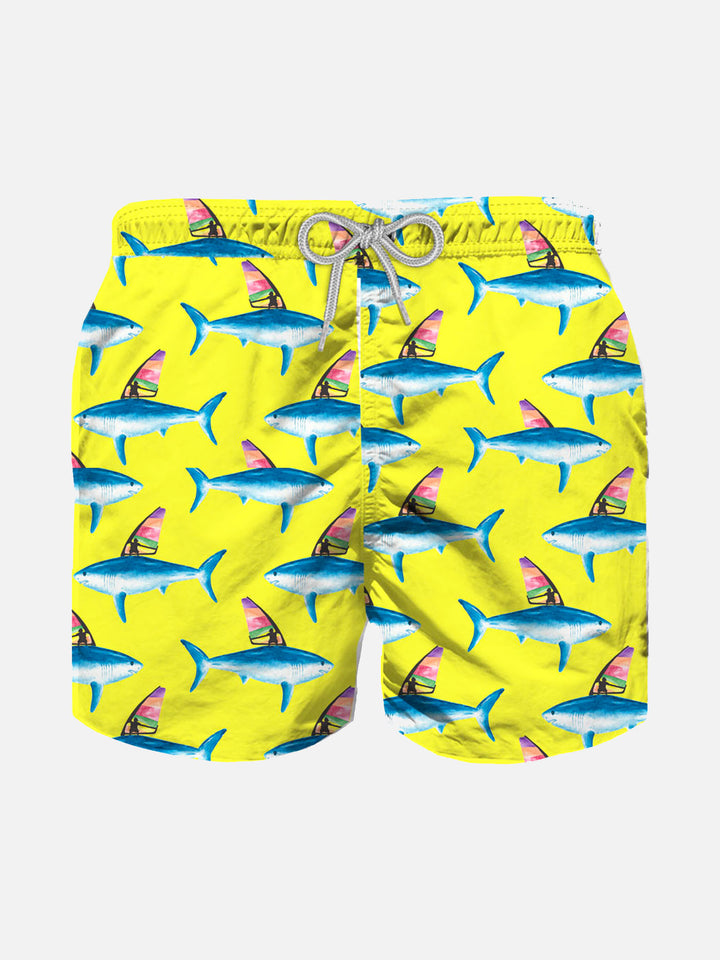Boy swim shorts with shark print - MC2 Saint Barth