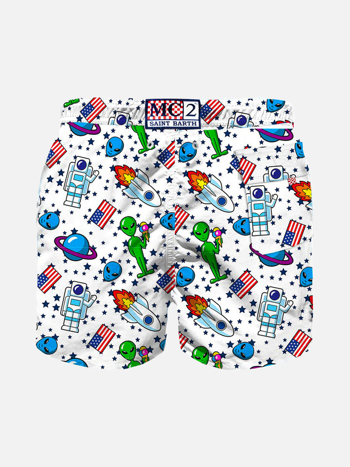 Space print boy swim shorts - MC2 Saint Barth