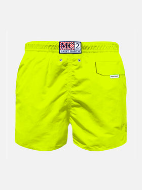Fluo yellow light fabric boy swim shorts | Pantone® Special Edition - MC2 Saint Barth