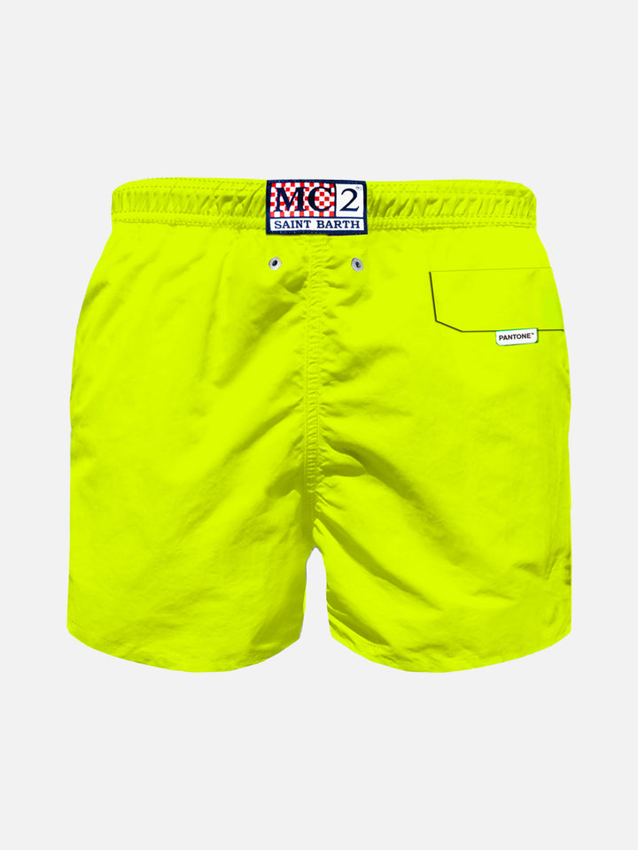 Boy fluo yellow swim shorts | PANTONE® SPECIAL EDITION - MC2 Saint Barth