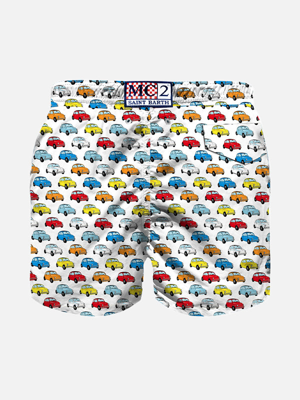 Boy swim shorts with Fiat 500 car print | FIAT© 500 Special Edition - MC2 Saint Barth