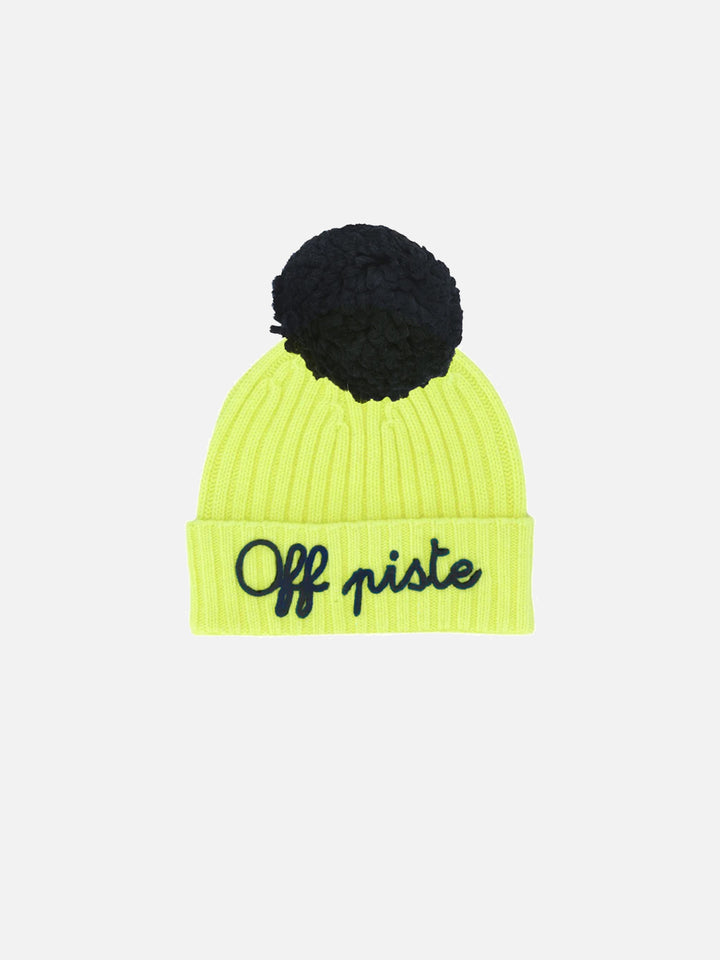 Kid's fluo yellow hat with off piste embroidery - MC2 Saint Barth