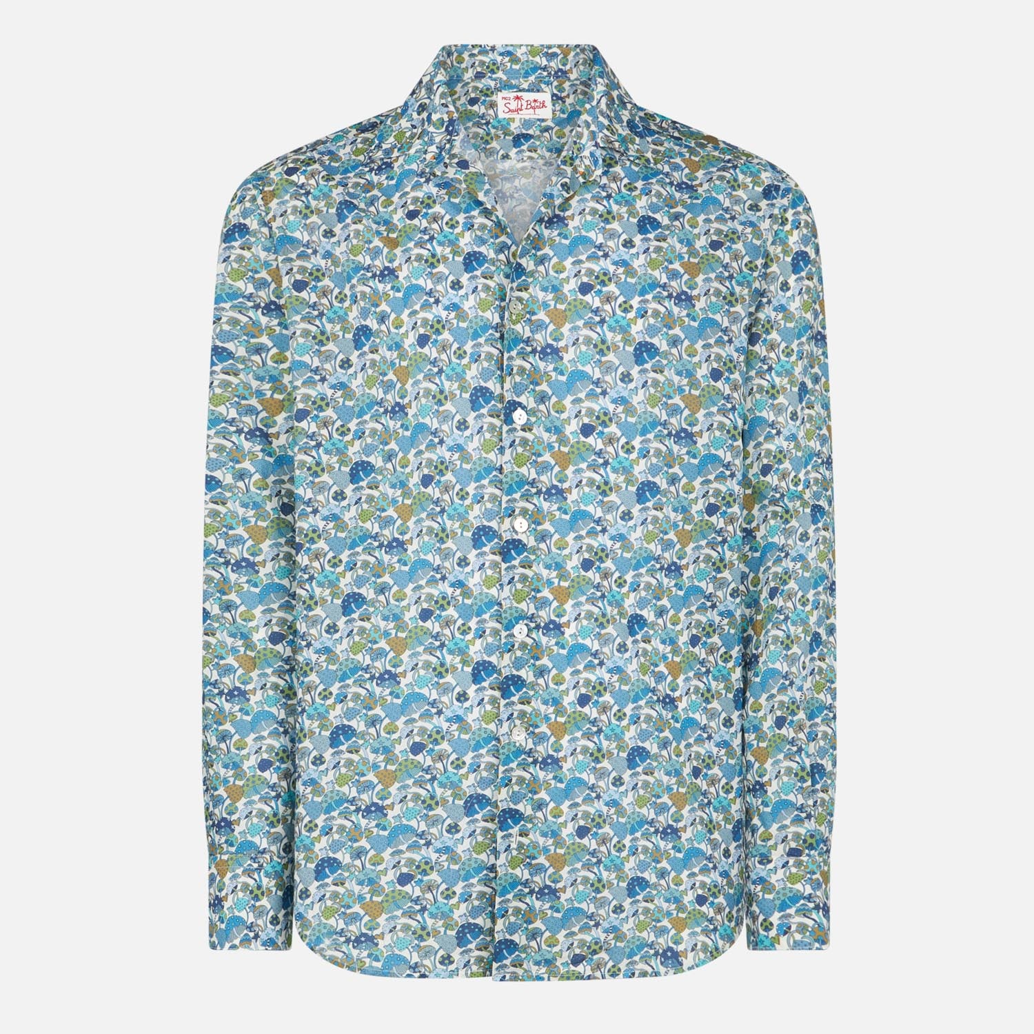 Man muslin cotton Sikelia shirt with mushroom print | Made with Liberty fabric - MC2 Saint Barth