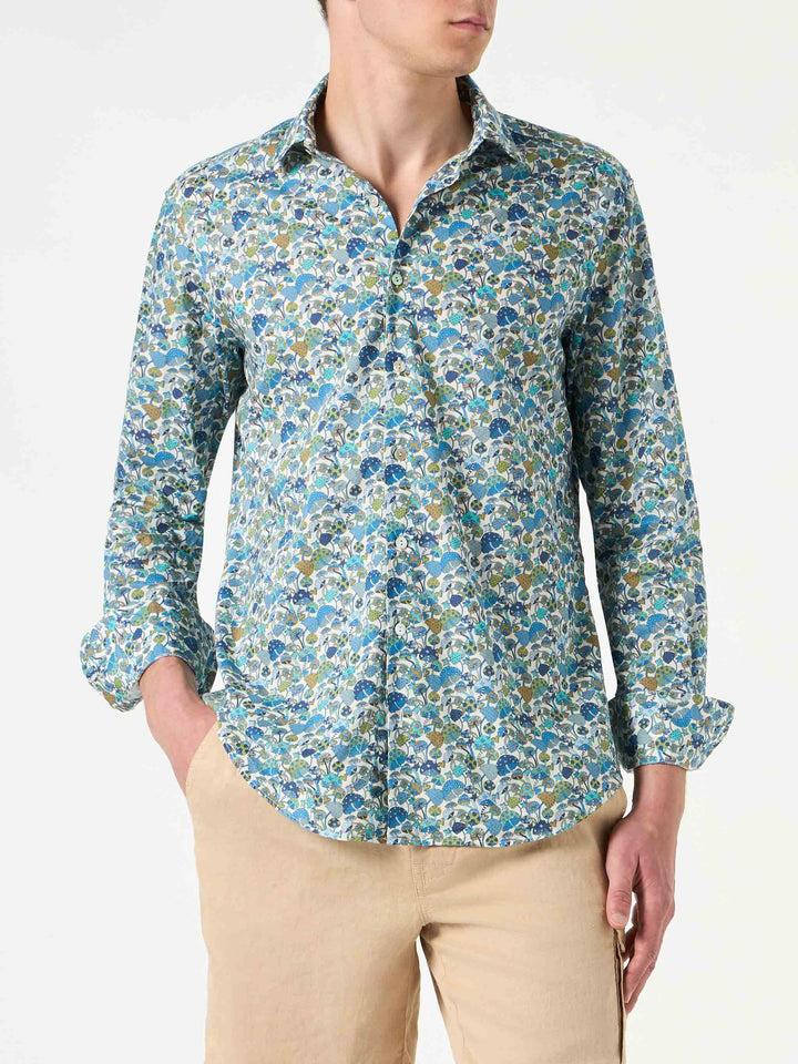Man muslin cotton Sikelia shirt with mushroom print | Made with Liberty fabric - MC2 Saint Barth
