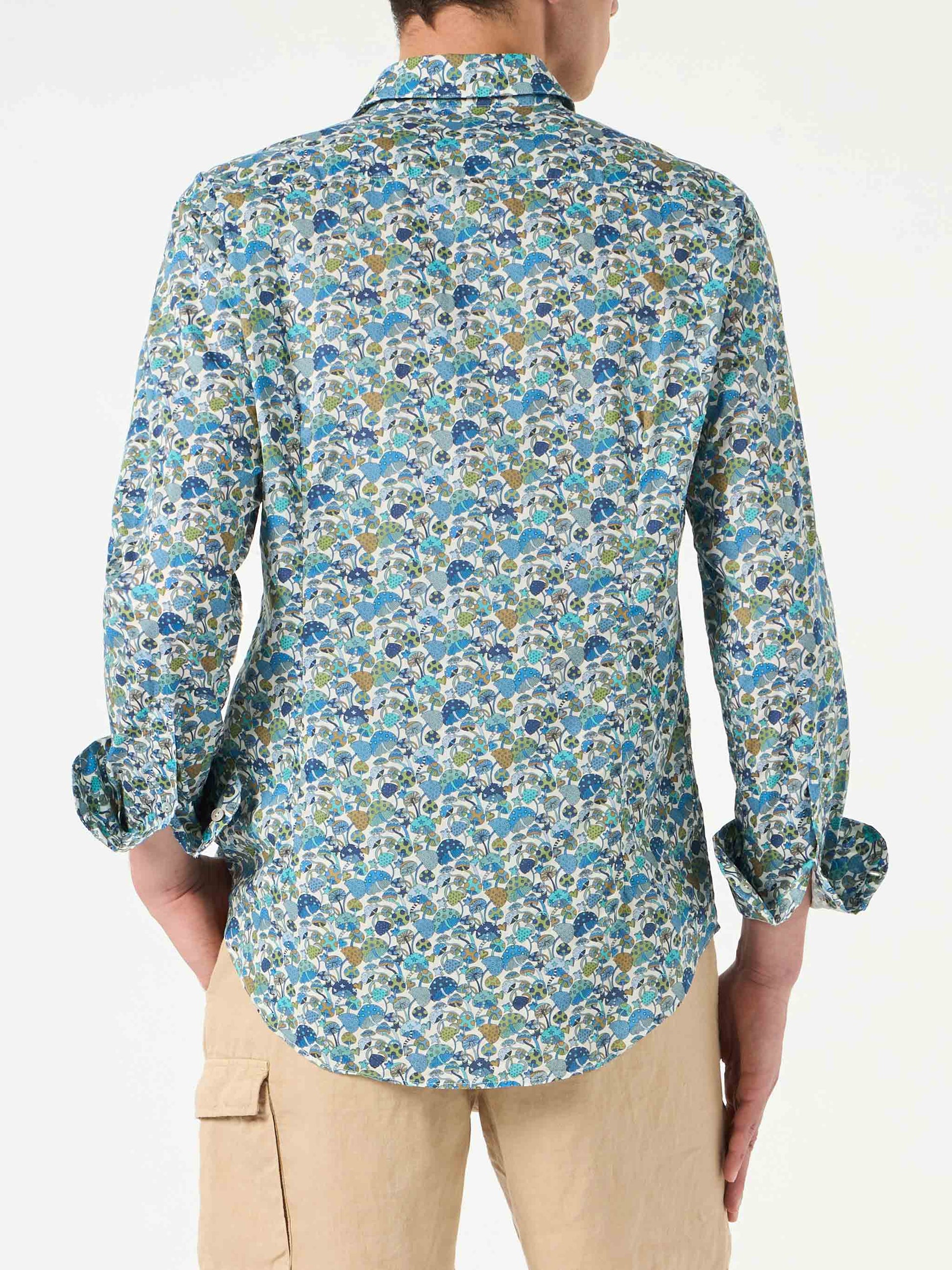 Man muslin cotton Sikelia shirt with mushroom print | Made with Liberty fabric - MC2 Saint Barth