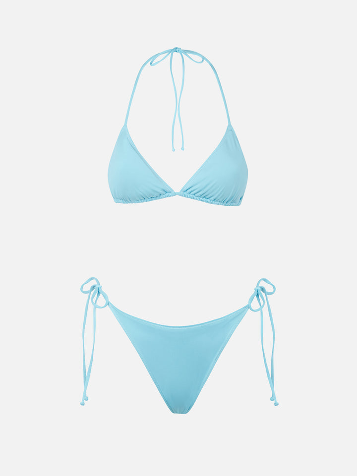Bikini Leah Marielle triangolo azzurro chiaro tinta unita