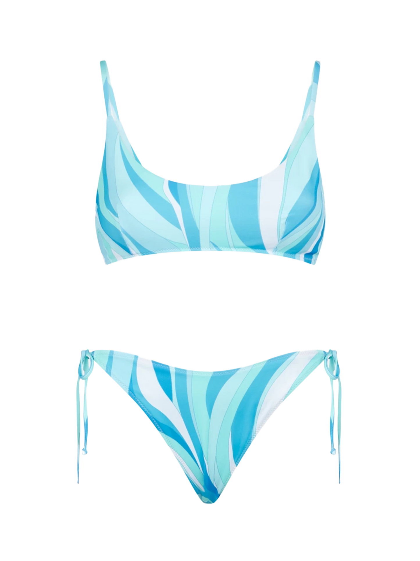 Woman bralette bikini with shape wave print - MC2 Saint Barth