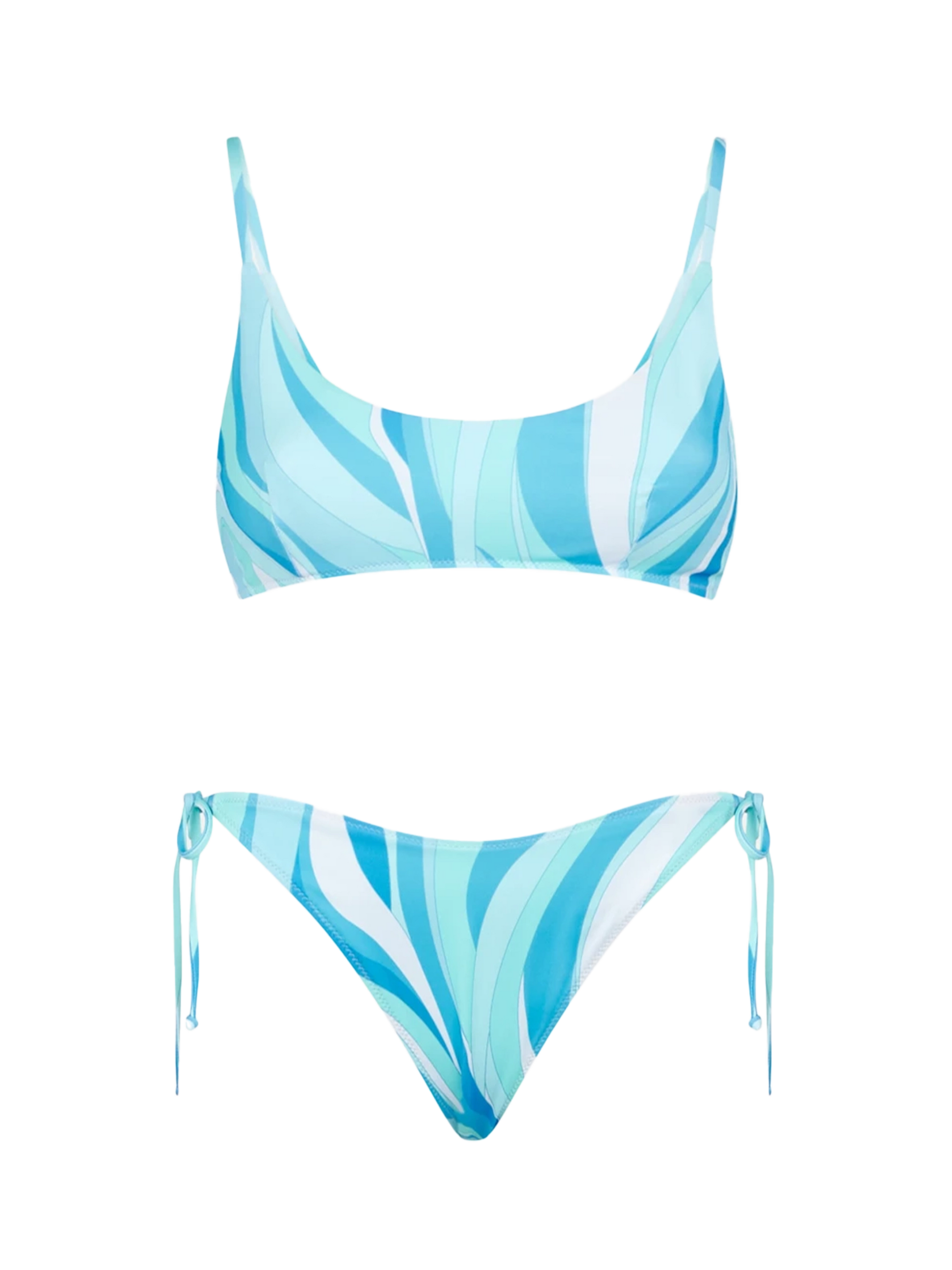 Woman bralette bikini with shape wave print - MC2 Saint Barth